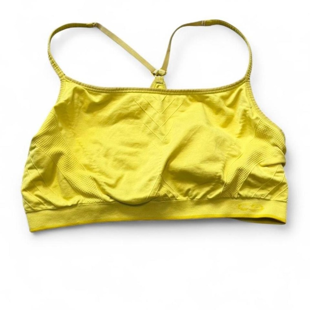 Vintage 90s Champion Light Yellow Sports Bra, Women's Size XL‎